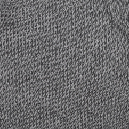 French Connection Womens Grey Herringbone Polyester T-Shirt Dress Size S V-Neck Pullover