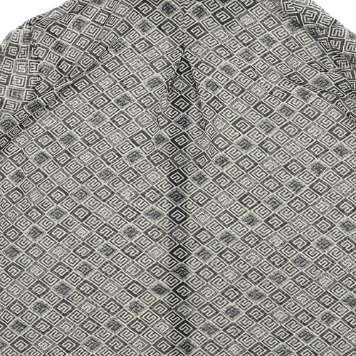 NEXT Womens Beige Geometric Polyester Basic Button-Up Size 20 Collared