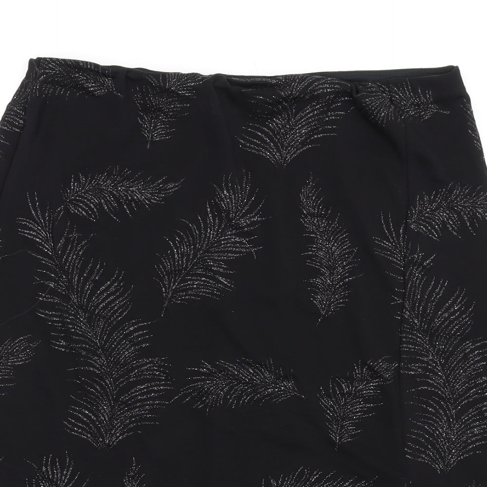 New Look Womens Black Polyester A-Line Skirt Size 16