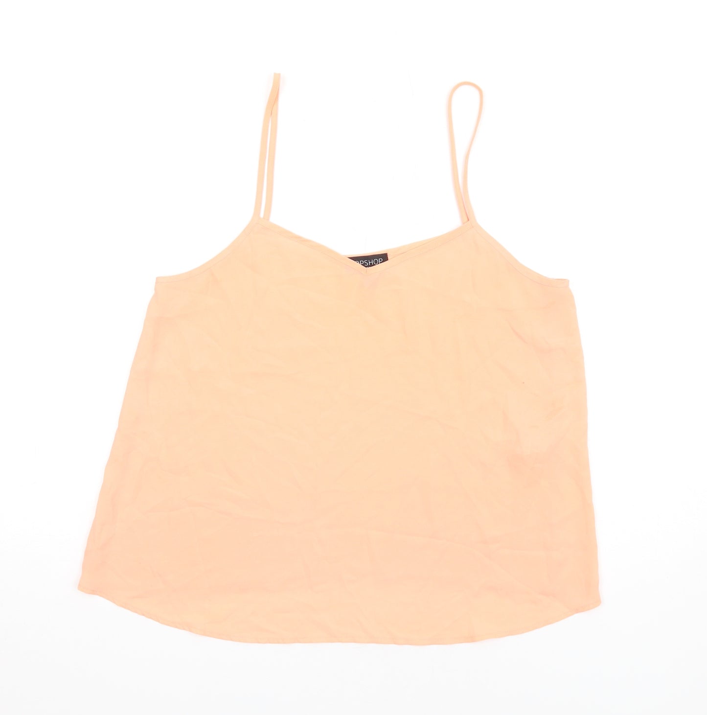 Topshop Womens Orange Polyester Camisole T-Shirt Size 12 V-Neck
