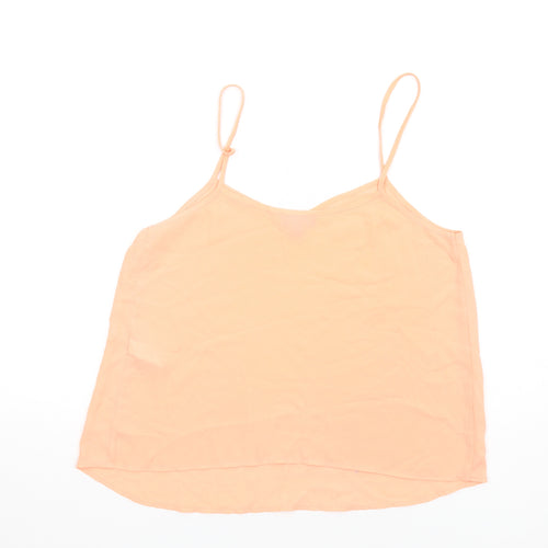Topshop Womens Orange Polyester Camisole T-Shirt Size 12 V-Neck