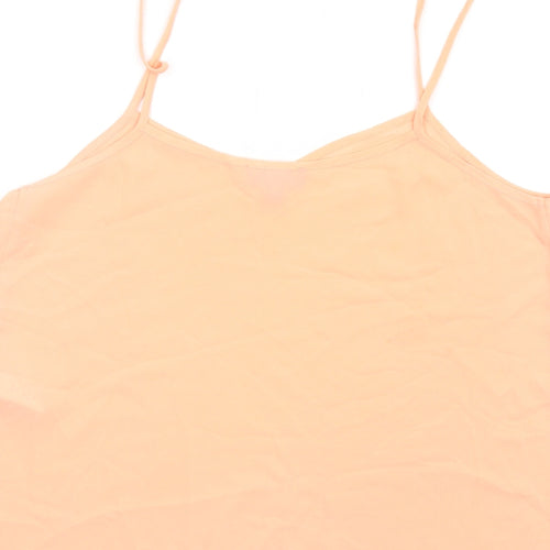 Topshop Womens Orange Polyester Camisole T-Shirt Size 12 V-Neck