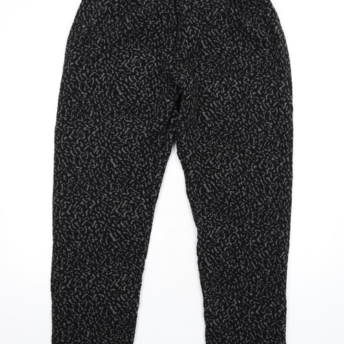 Afibel Womens Black Geometric Acrylic Trousers Size 20 L30 in Regular