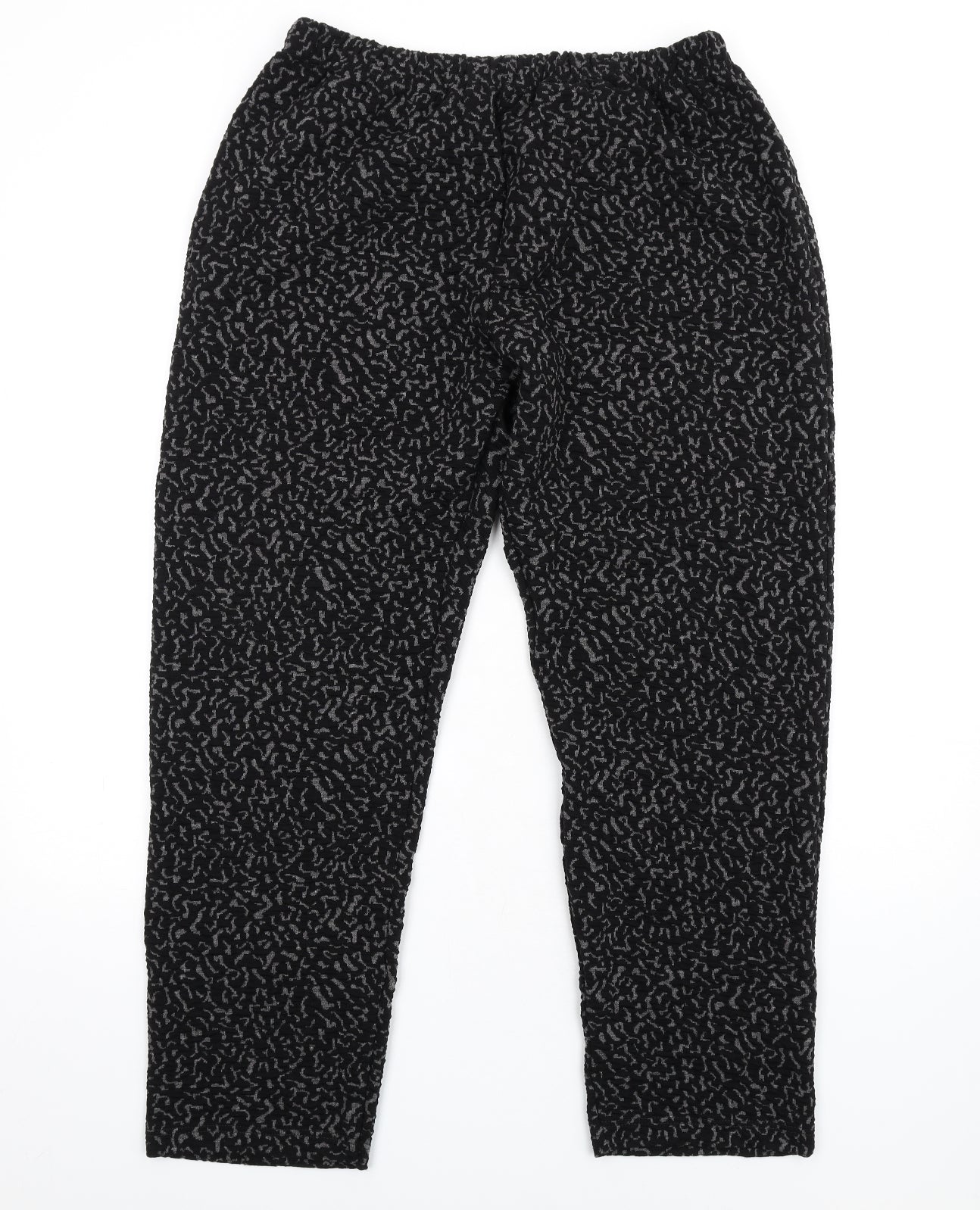 Afibel Womens Black Geometric Acrylic Trousers Size 20 L30 in Regular