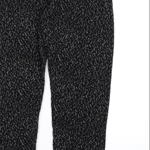 Afibel Womens Black Geometric Acrylic Trousers Size 20 L30 in Regular