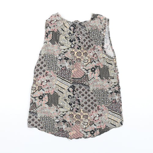 Dorothy Perkins Womens Multicoloured Geometric Viscose Basic Tank Size 6 V-Neck