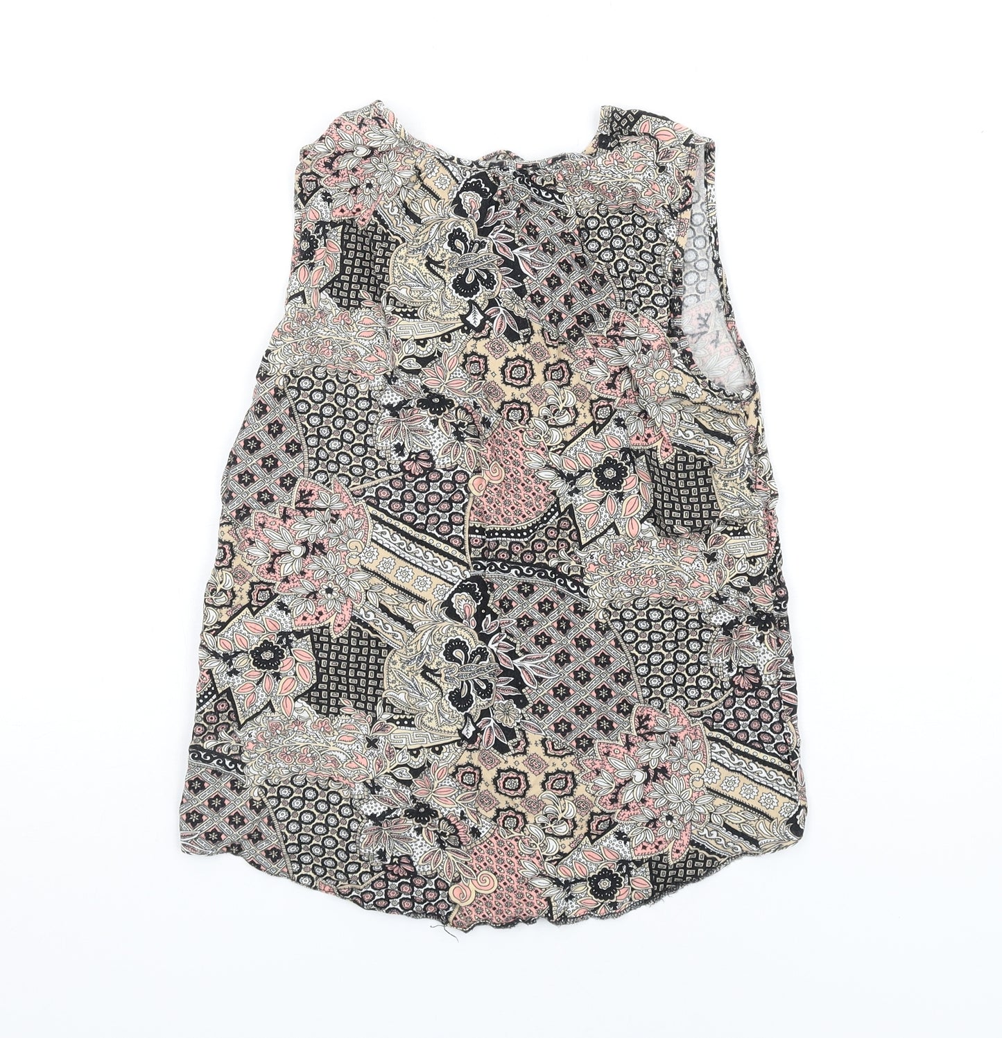 Dorothy Perkins Womens Multicoloured Geometric Viscose Basic Tank Size 6 V-Neck