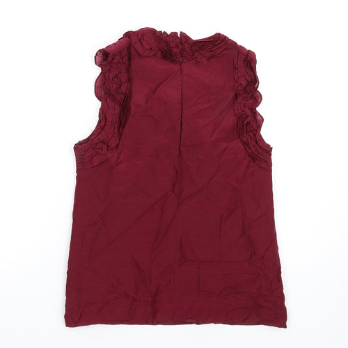 French Connection Womens Red Cotton Basic Tank Size 6 Round Neck