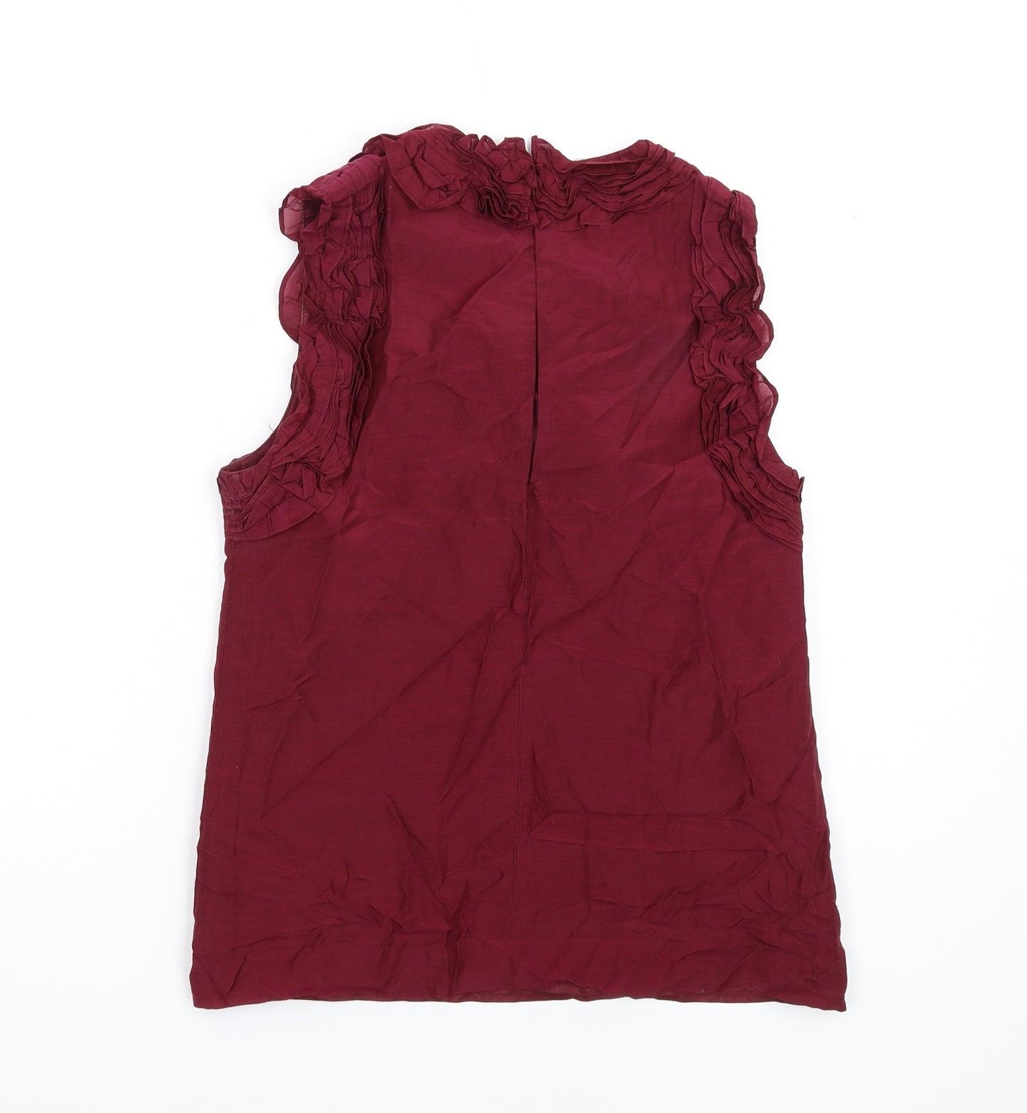French Connection Womens Red Cotton Basic Tank Size 6 Round Neck