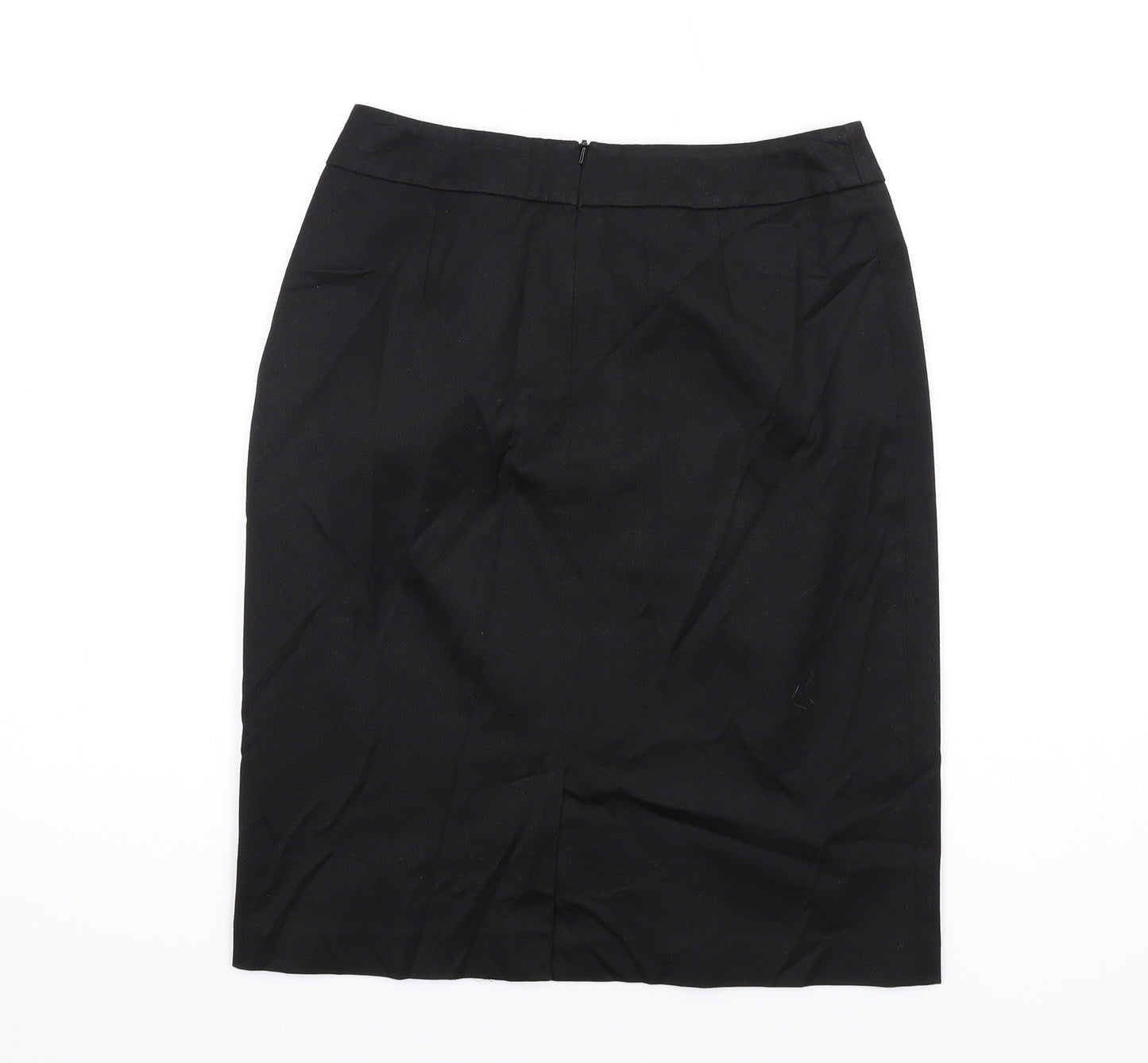 Laura Ashley Womens Black Polyester Straight & Pencil Skirt Size 8 Zip