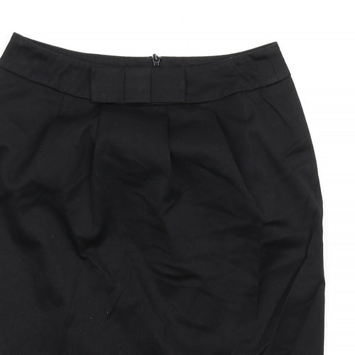Laura Ashley Womens Black Polyester Straight & Pencil Skirt Size 8 Zip