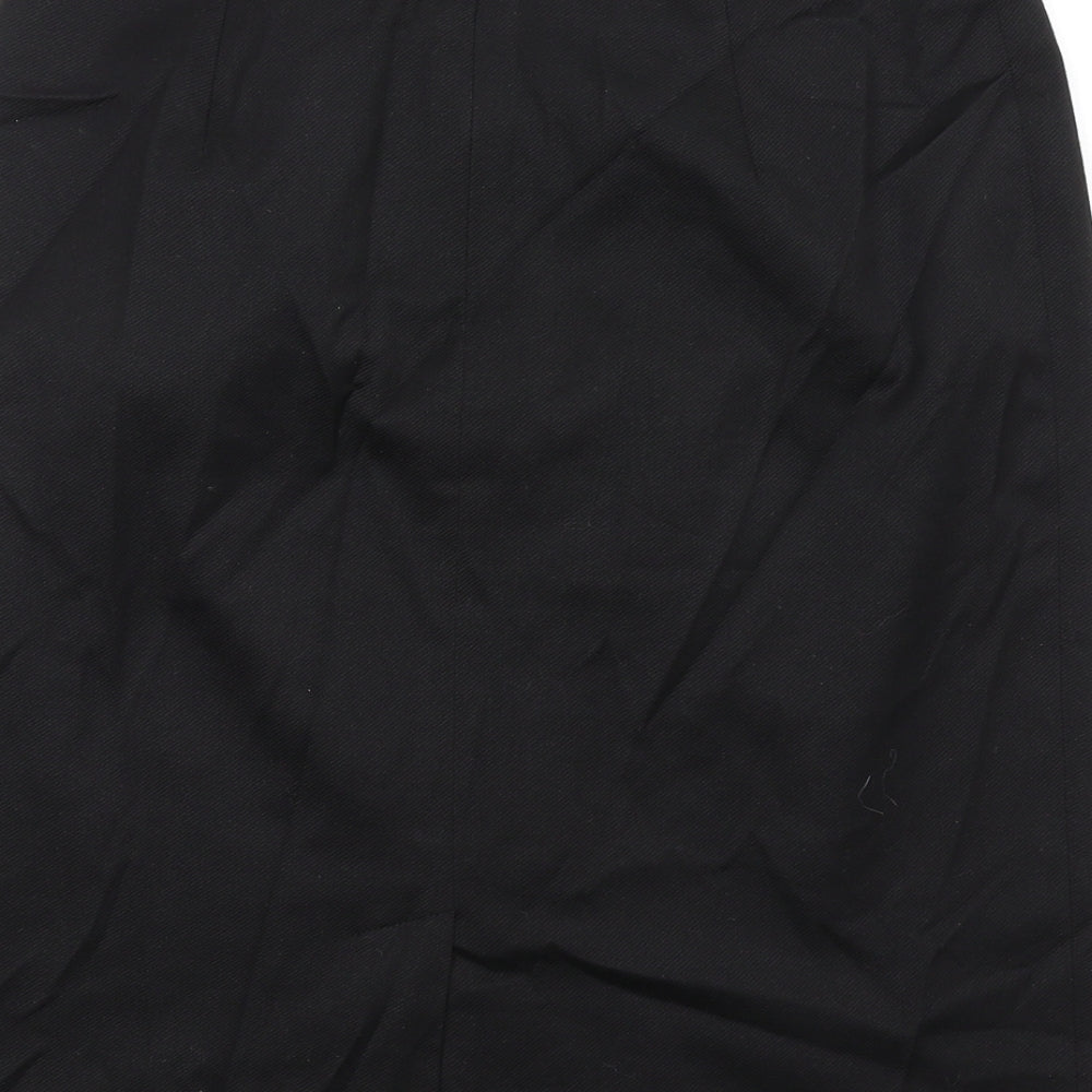 Laura Ashley Womens Black Polyester Straight & Pencil Skirt Size 8 Zip