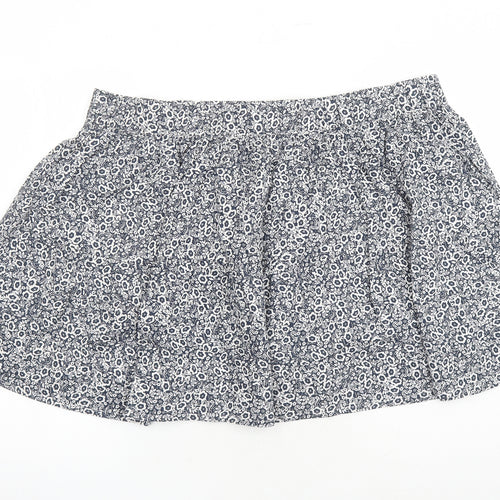 Marks and Spencer Womens Blue Floral Cotton Swing Skirt Size 22 - Elasticated Waist