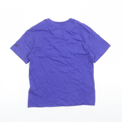 Marks and Spencer Girls Purple Cotton Basic T-Shirt Size 7-8 Years Crew Neck Pullover - Marvel