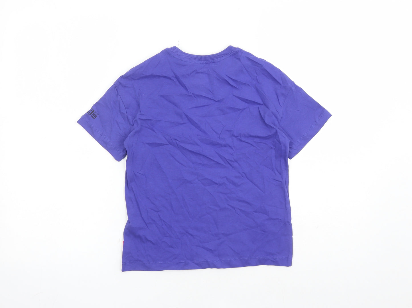 Marks and Spencer Girls Purple Cotton Basic T-Shirt Size 7-8 Years Crew Neck Pullover - Marvel