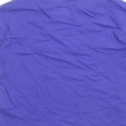 Marks and Spencer Girls Purple Cotton Basic T-Shirt Size 7-8 Years Crew Neck Pullover - Marvel