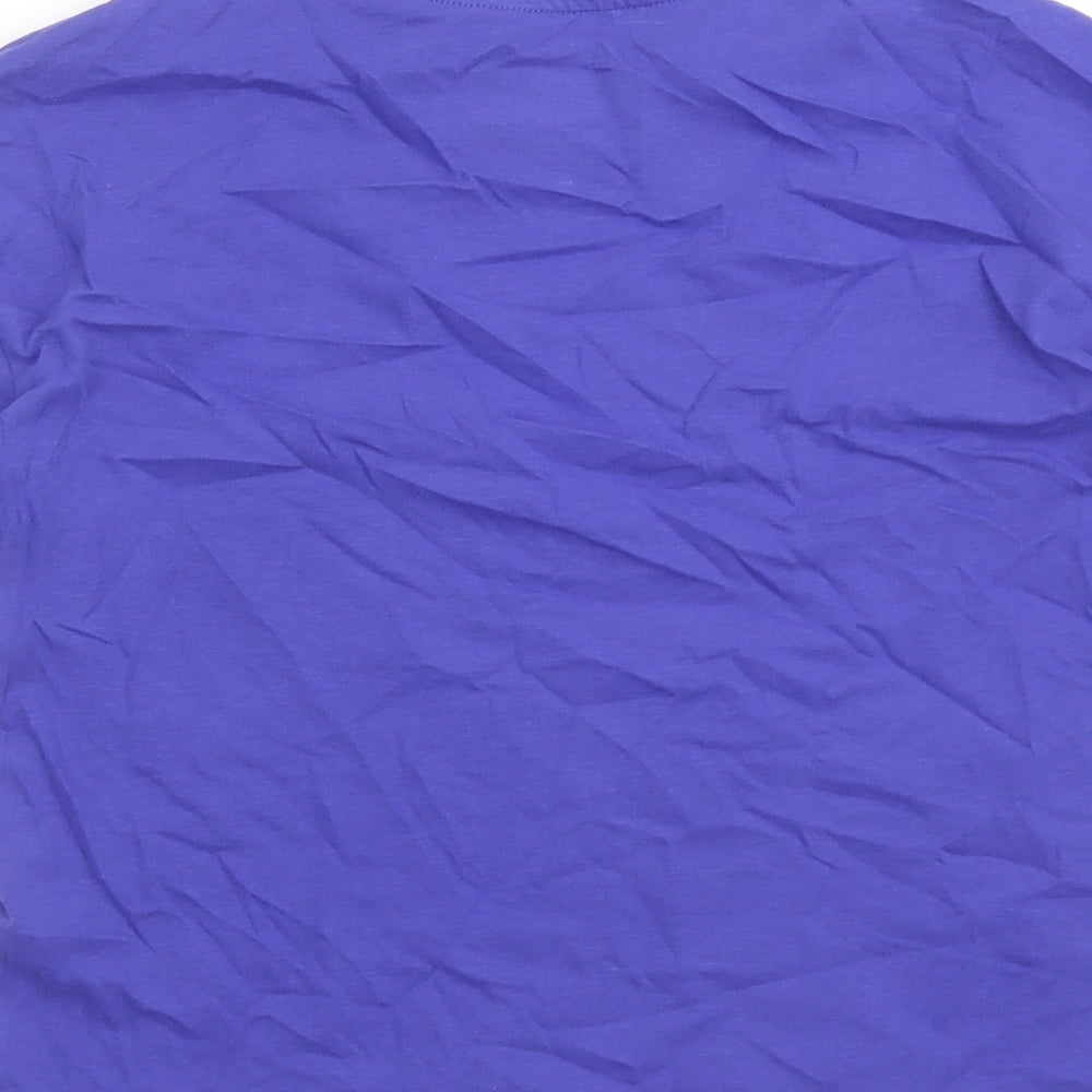 Marks and Spencer Girls Purple Cotton Basic T-Shirt Size 7-8 Years Crew Neck Pullover - Marvel