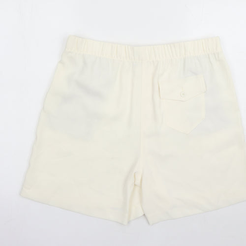 Marks and Spencer Womens Ivory Polyester Bermuda Shorts Size 16 L5 in Regular - Elasticated Waist