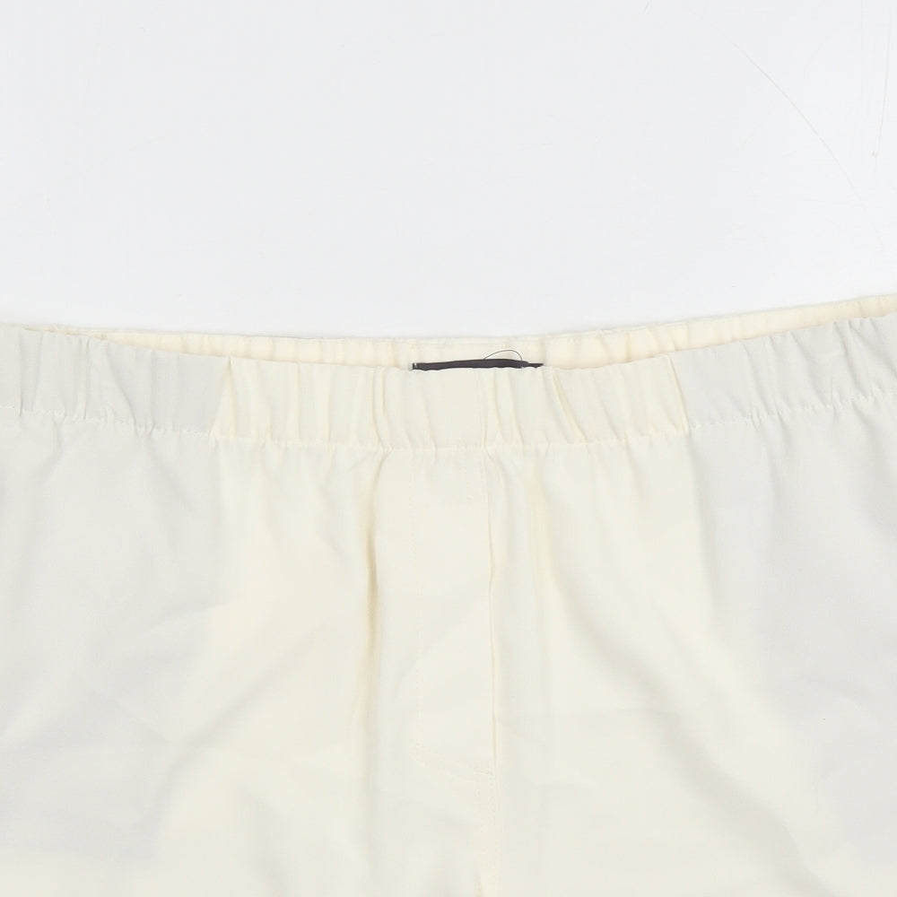 Marks and Spencer Womens Ivory Polyester Bermuda Shorts Size 16 L5 in Regular - Elasticated Waist