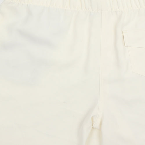 Marks and Spencer Womens Ivory Polyester Bermuda Shorts Size 16 L5 in Regular - Elasticated Waist