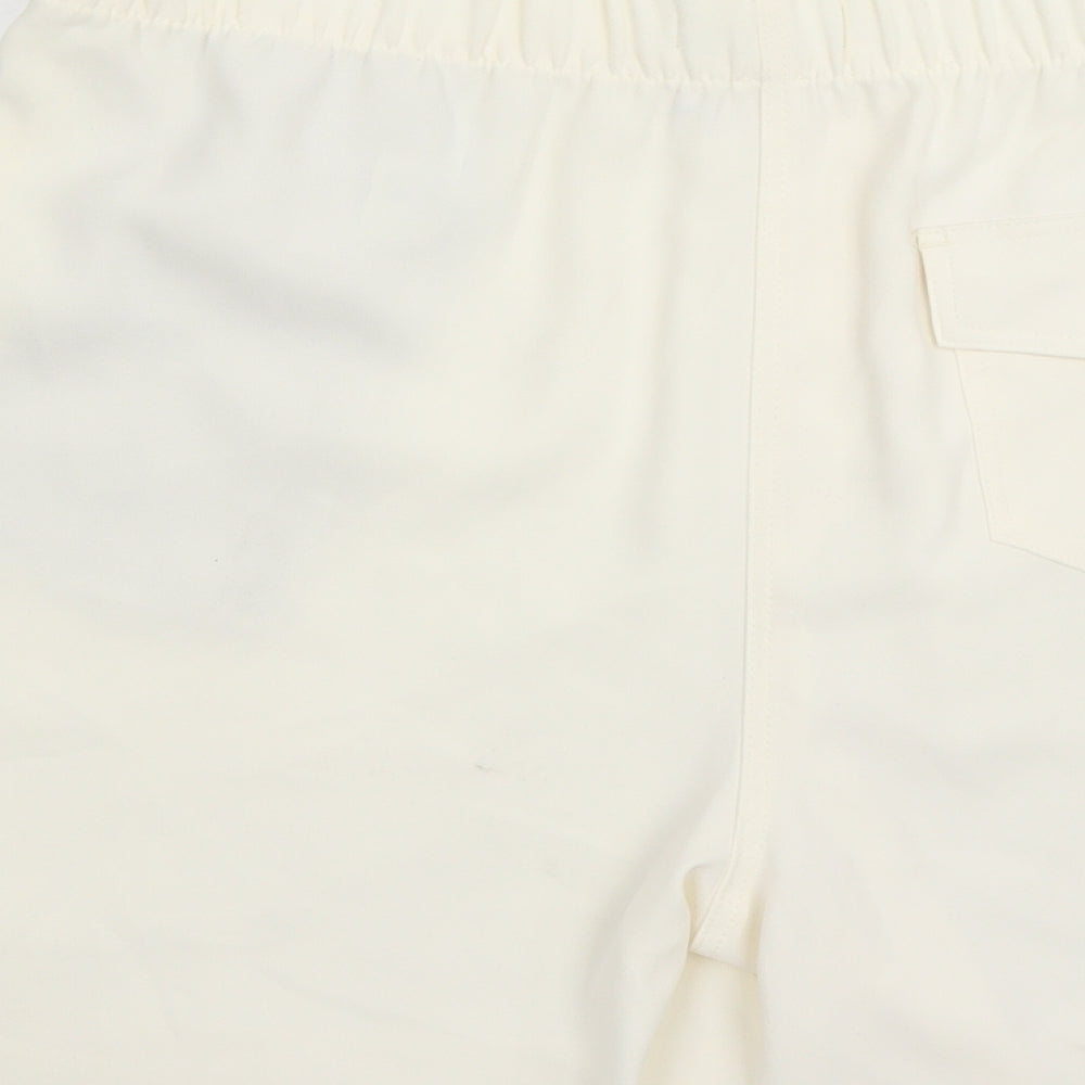 Marks and Spencer Womens Ivory Polyester Bermuda Shorts Size 16 L5 in Regular - Elasticated Waist