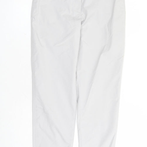 Marks and Spencer Womens Grey Cotton Chino Trousers Size 8 L30 in Regular Zip