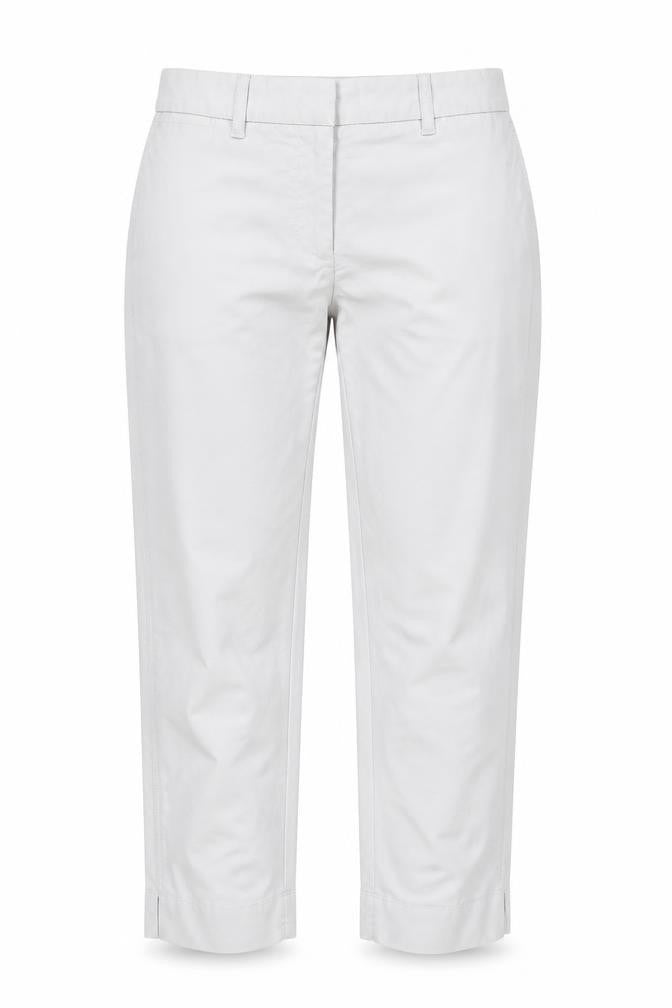 Marks and Spencer Womens Grey Cotton Chino Trousers Size 8 L30 in Regular Zip