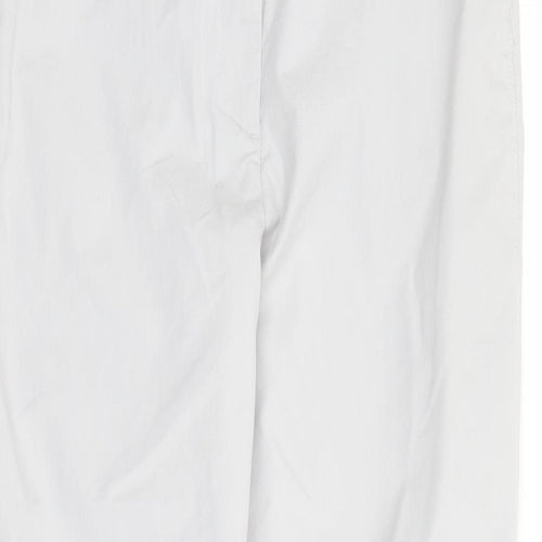 Marks and Spencer Womens Grey Cotton Chino Trousers Size 8 L30 in Regular Zip