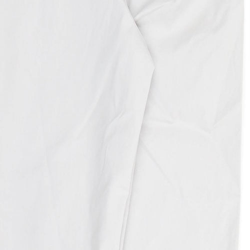 Marks and Spencer Womens Grey Cotton Chino Trousers Size 8 L30 in Regular Zip
