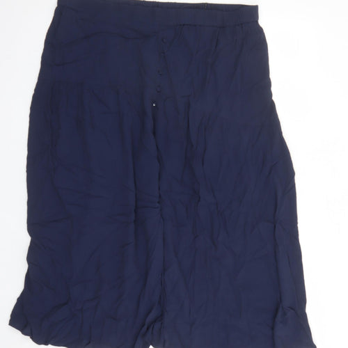 Marks and Spencer Womens Blue Viscose Swing Skirt Size 20 - Elasticated Waist