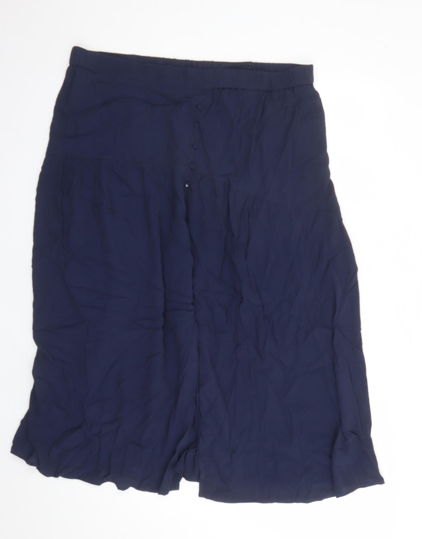 Marks and Spencer Womens Blue Viscose Swing Skirt Size 20 - Elasticated Waist