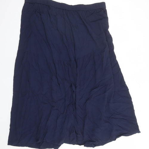 Marks and Spencer Womens Blue Viscose Swing Skirt Size 20 - Elasticated Waist