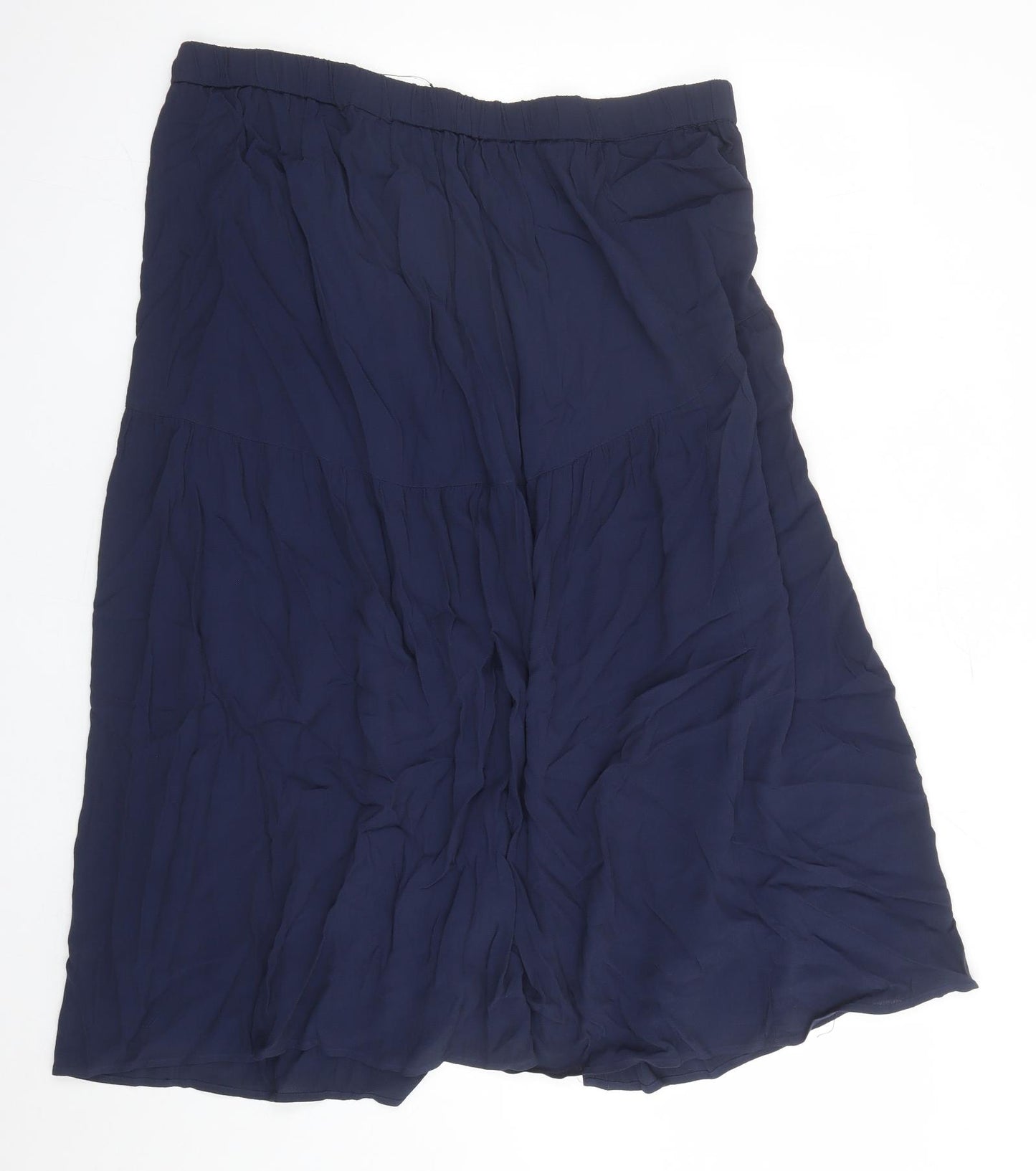 Marks and Spencer Womens Blue Viscose Swing Skirt Size 20 - Elasticated Waist