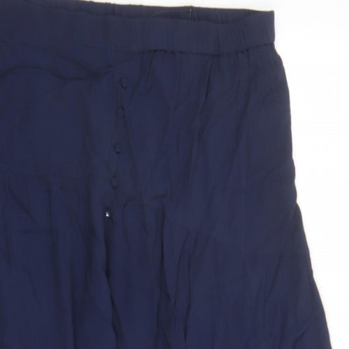 Marks and Spencer Womens Blue Viscose Swing Skirt Size 20 - Elasticated Waist