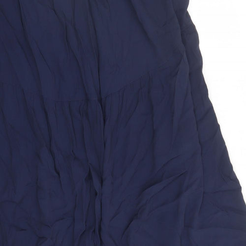 Marks and Spencer Womens Blue Viscose Swing Skirt Size 20 - Elasticated Waist