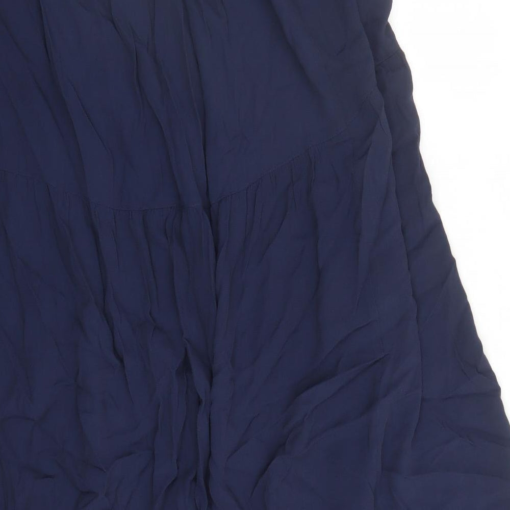 Marks and Spencer Womens Blue Viscose Swing Skirt Size 20 - Elasticated Waist