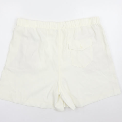 Marks and Spencer Womens Ivory Polyester Bermuda Shorts Size 20 L5 in Regular - Elasticated Waist