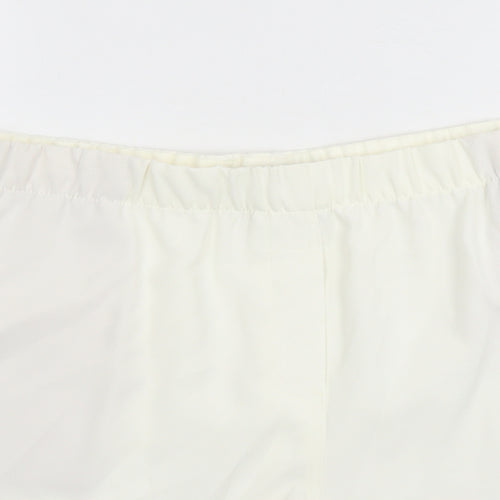 Marks and Spencer Womens Ivory Polyester Bermuda Shorts Size 20 L5 in Regular - Elasticated Waist