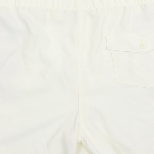 Marks and Spencer Womens Ivory Polyester Bermuda Shorts Size 20 L5 in Regular - Elasticated Waist
