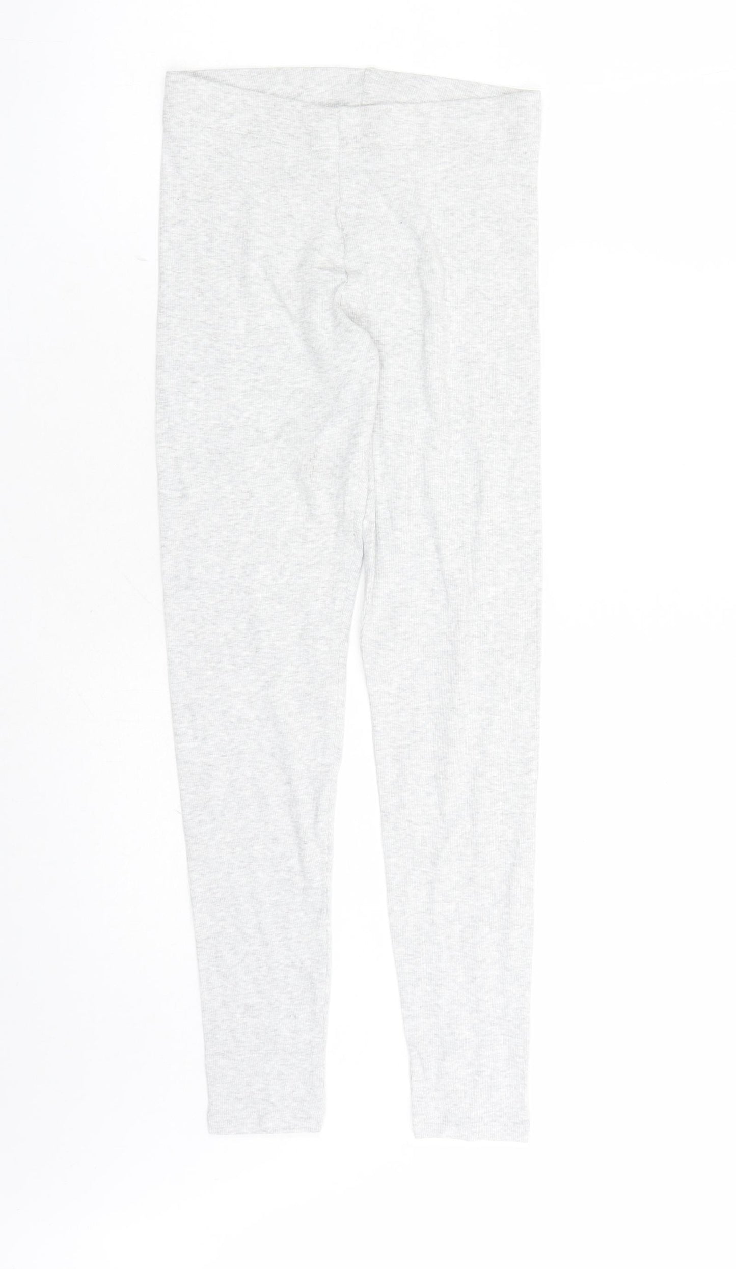 Marks and Spencer Girls Grey Cotton Carrot Trousers Size 13-14 Years L26 in Regular - Stretch