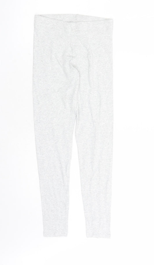 Marks and Spencer Girls Grey Cotton Carrot Trousers Size 13-14 Years L26 in Regular - Stretch