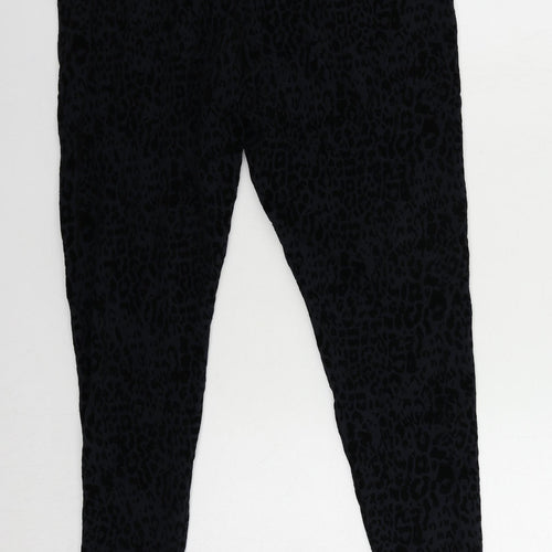 Marks and Spencer Womens Blue Animal Print Cotton Carrot Leggings Size 20 L28 in - Elastic Waist