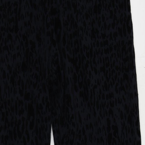 Marks and Spencer Womens Blue Animal Print Cotton Carrot Leggings Size 20 L28 in - Elastic Waist