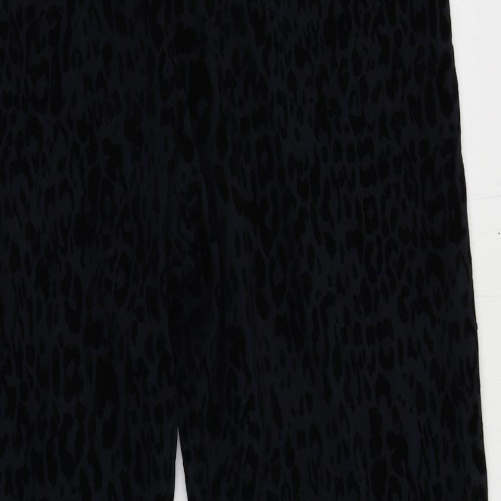 Marks and Spencer Womens Blue Animal Print Cotton Carrot Leggings Size 20 L28 in - Elastic Waist