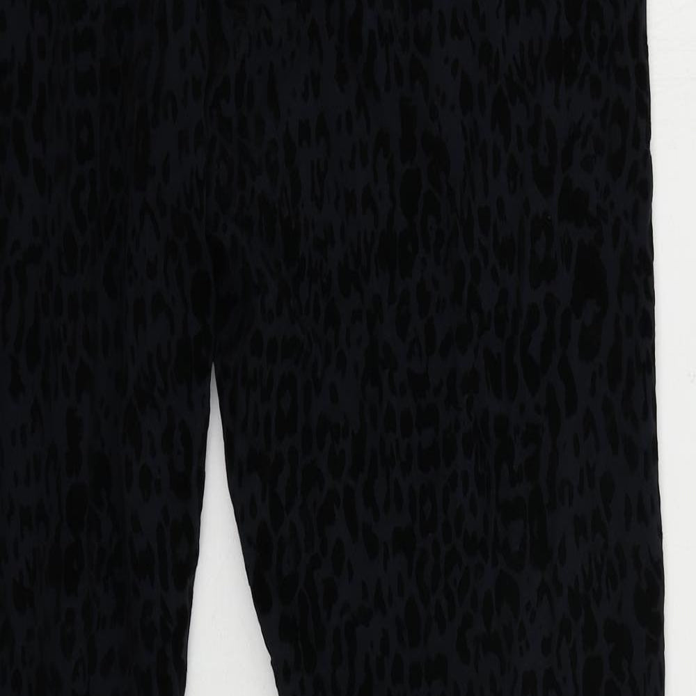 Marks and Spencer Womens Blue Animal Print Cotton Carrot Leggings Size 20 L28 in - Elastic Waist