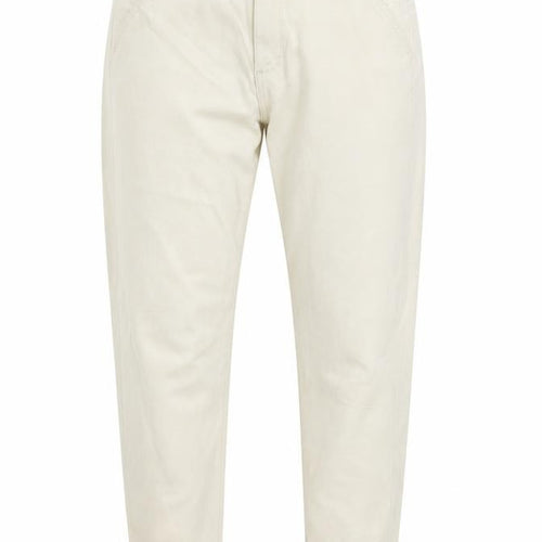 Marks and Spencer Womens Ivory Cotton Trousers Size 32 in L33 in Regular Button