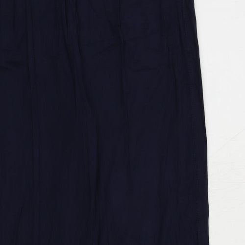 Marks and Spencer Womens Blue Viscose Jogger Trousers Size 8 L29 in Regular - Elastic Waist