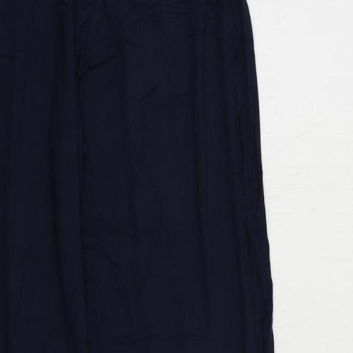 Marks and Spencer Womens Blue Viscose Jogger Trousers Size 8 L29 in Regular - Elastic Waist