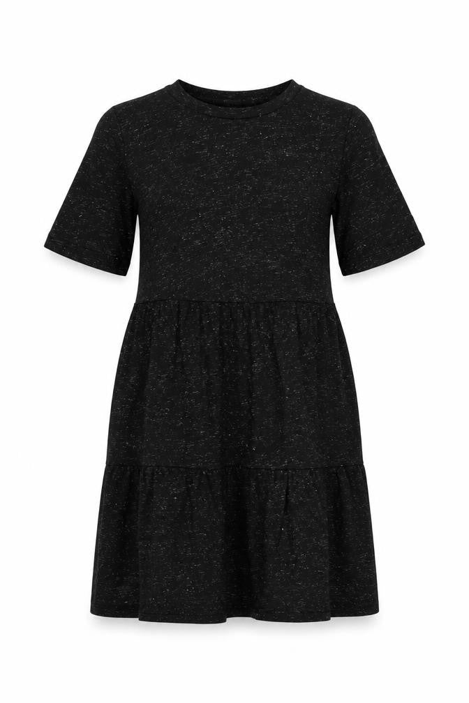 Marks and Spencer Womens Black Polyester T-Shirt Dress Size 8 Crew Neck Pullover - Glitter