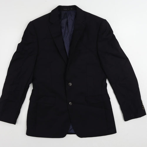 French Connection Mens Blue Polyester Jacket Suit Jacket Size 38 Regular